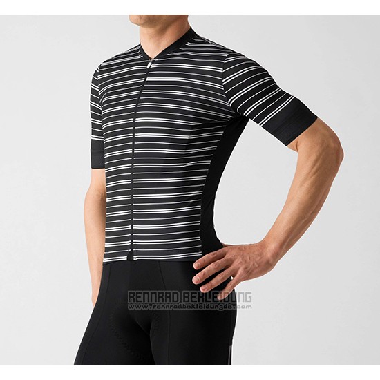 2019 Fahrradbekleidung La Passione Stripe Shwarz Trikot Kurzarm und Tragerhose